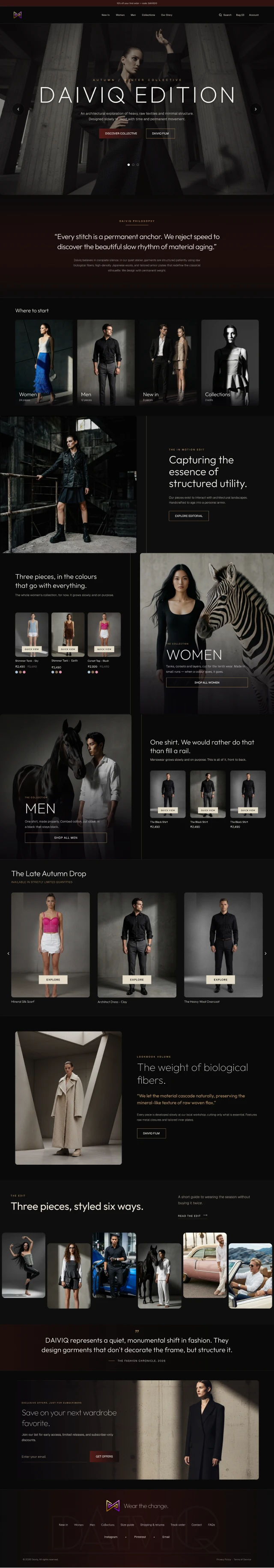 Home page of the Daiviq website